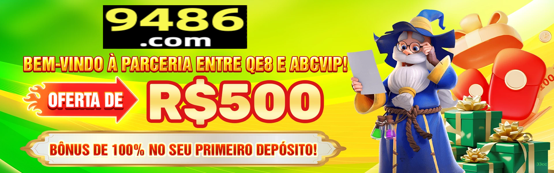 Imagem promocional da 33cc mostrando a plataforma e suas vantagens